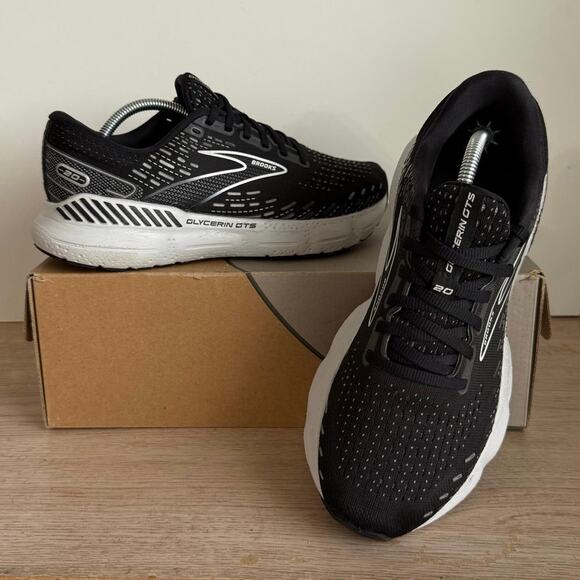 Brooks Glycerin GTS 20 Black/White Women Running Sneakers - SZ 8 - Picture 12 of 14